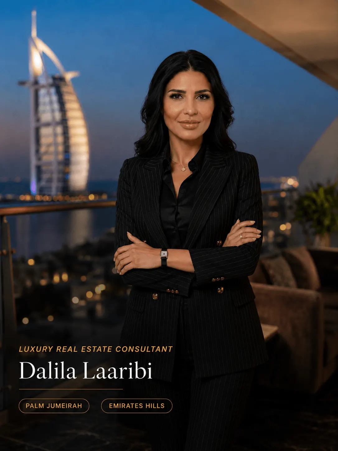 Portrait of Dalila Laaribi, Founder and Dubai Real Estate Advisor
